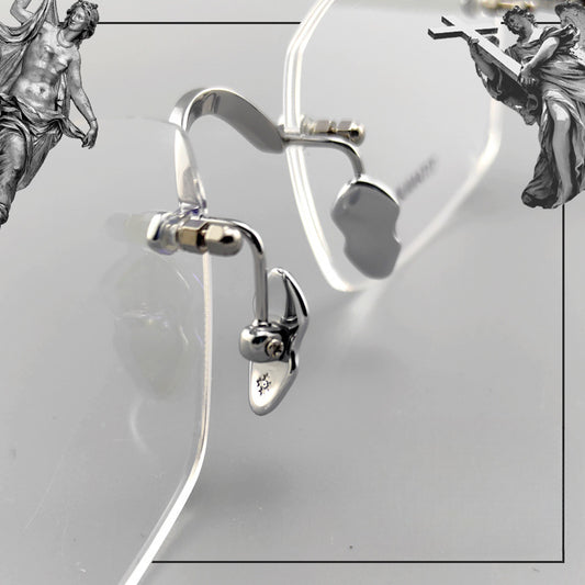 Titanium Rimless Glasses Frame Gothic