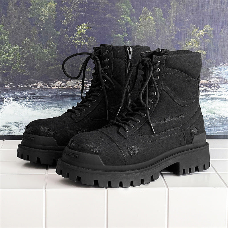 MOTO BOOT BLACK | High-Top Leather Boots UAE