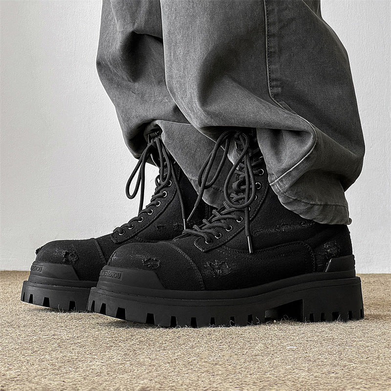 MOTO BOOT BLACK | High-Top Leather Boots UAE