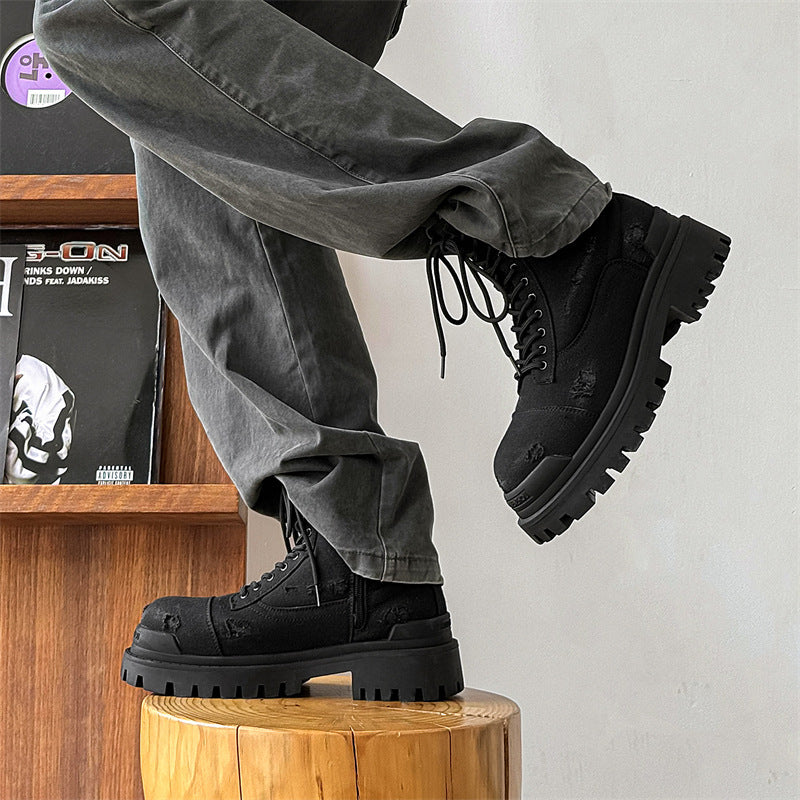 MOTO BOOT BLACK | High-Top Leather Boots UAE