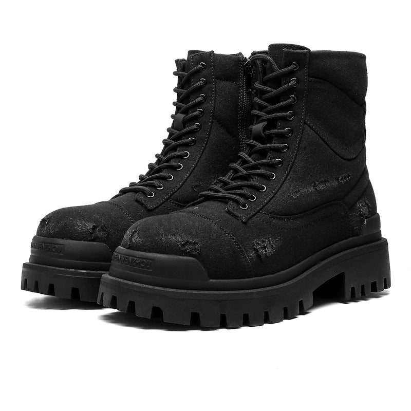 MOTO BOOT BLACK | High-Top Leather Boots UAE