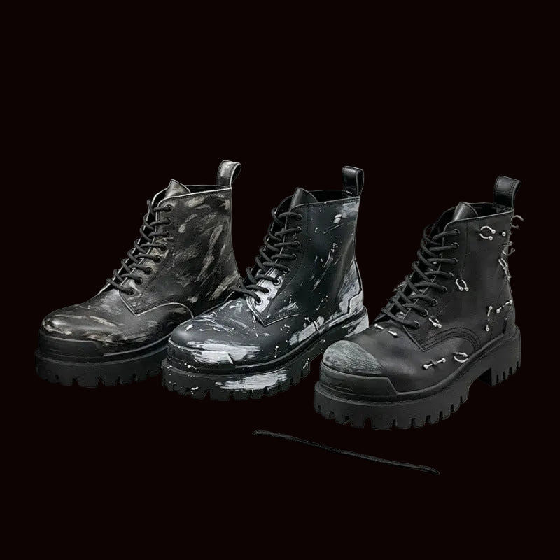 GRAFFITI MOTO | High-Top Leather Motorcycle Boots UAE
