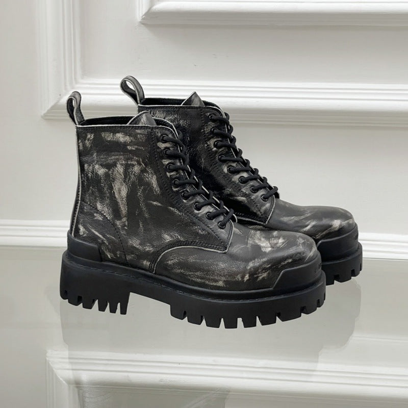 GRAFFITI MOTO | High-Top Leather Motorcycle Boots UAE