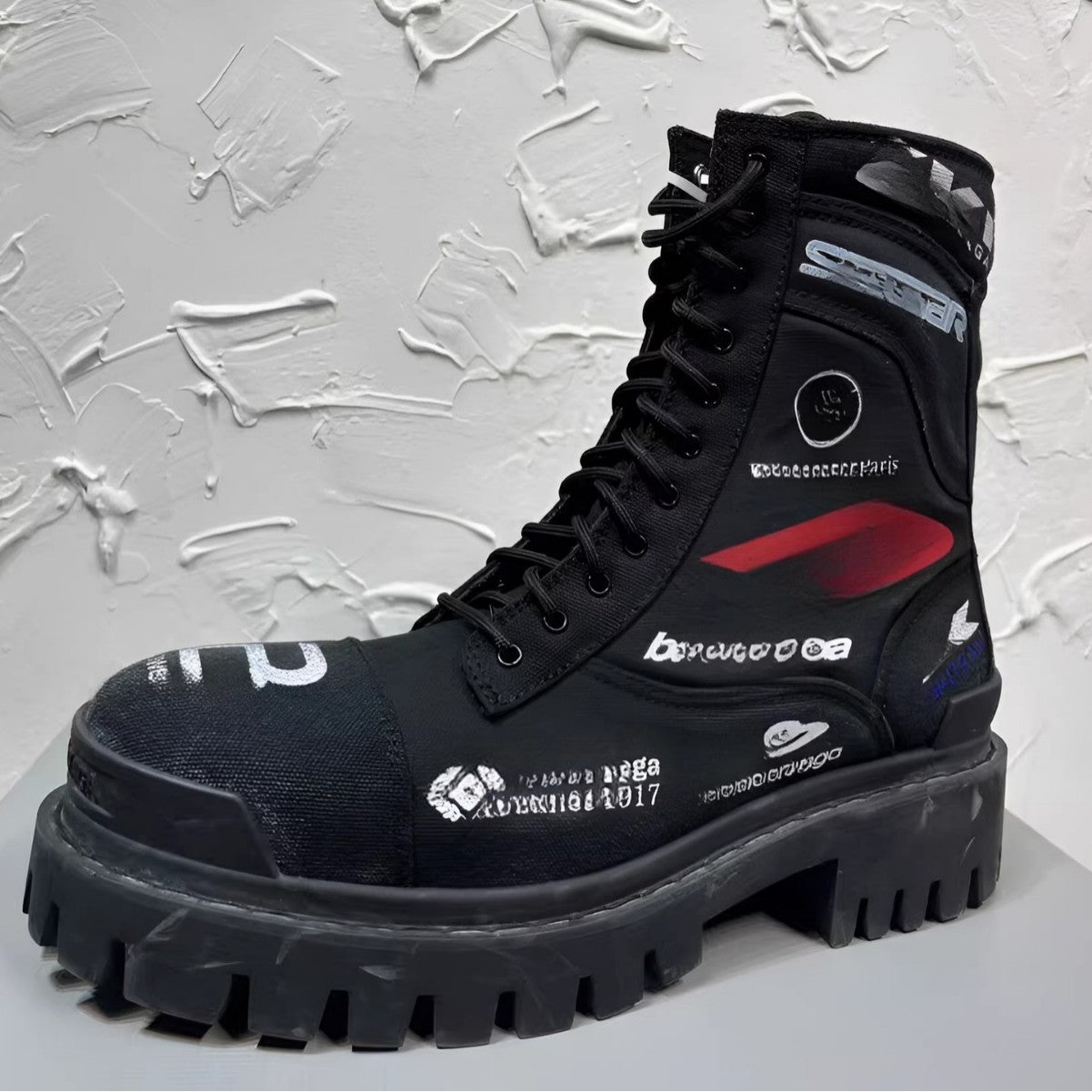 COMBAT STRIKE | Distressed Denim Zipper Work Boots UAE