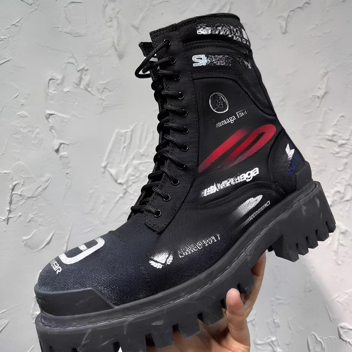 COMBAT STRIKE | Distressed Denim Zipper Work Boots UAE