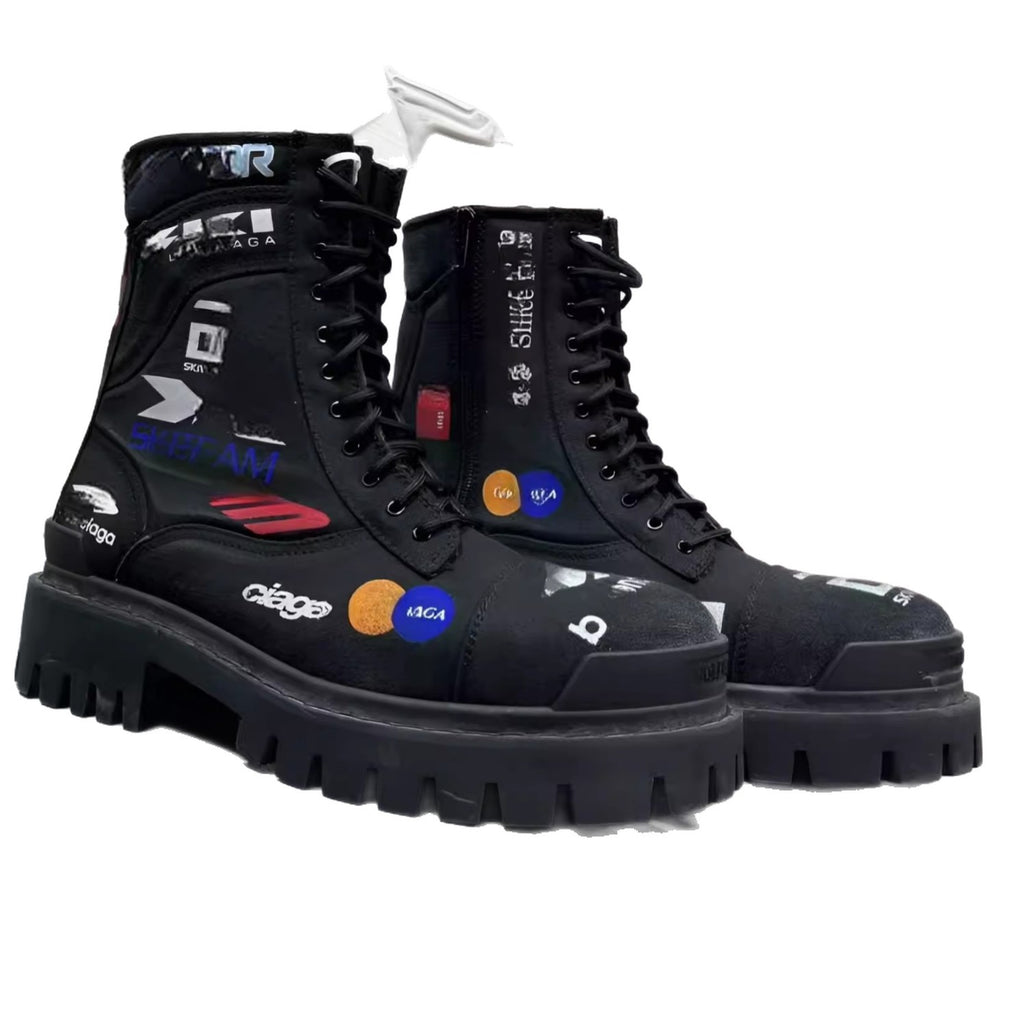 COMBAT STRIKE | Distressed Denim Zipper Work Boots UAE