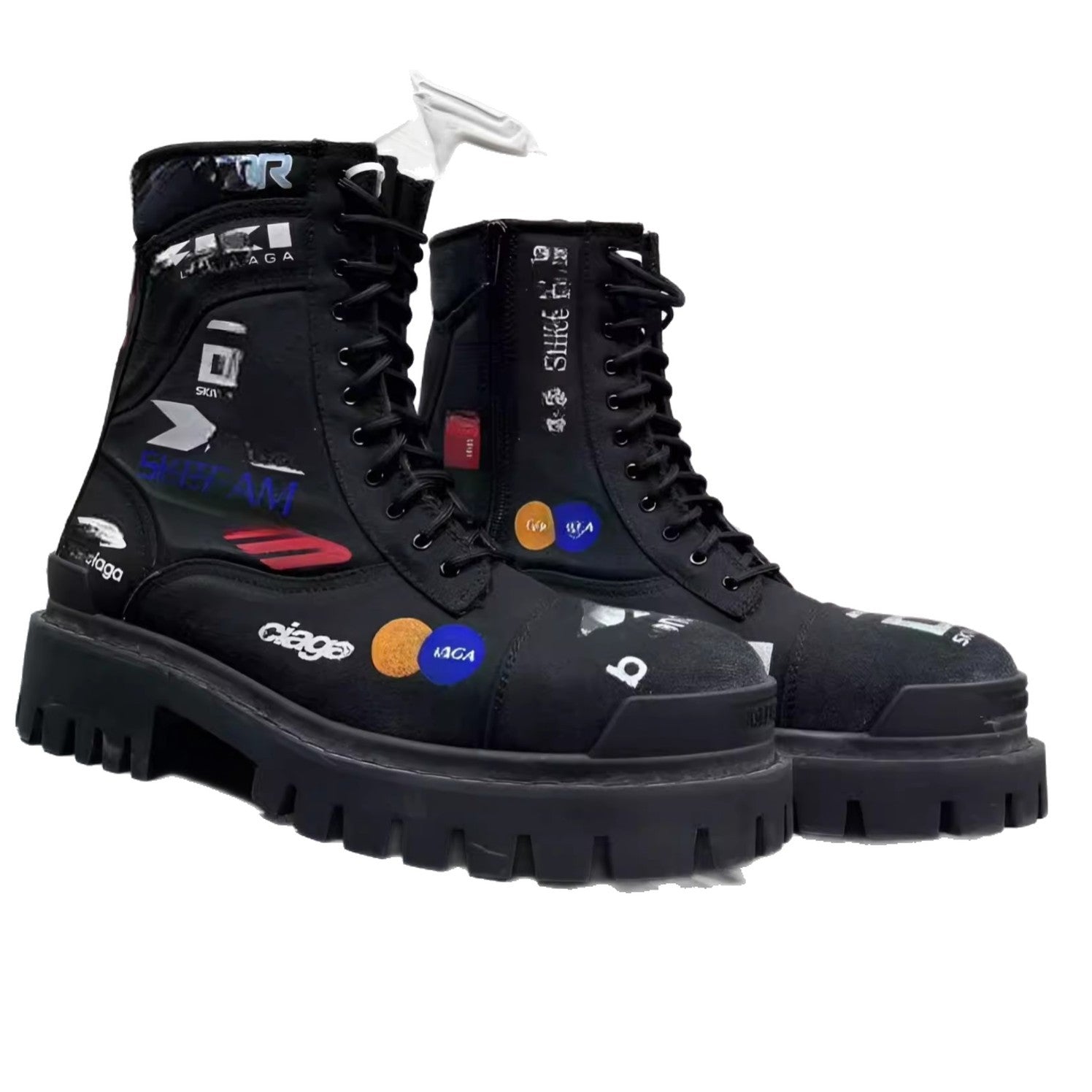 COMBAT STRIKE | Distressed Denim Zipper Work Boots UAE