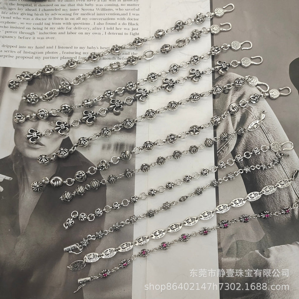 SILVER CROSS — Punk Chain Bracelet
