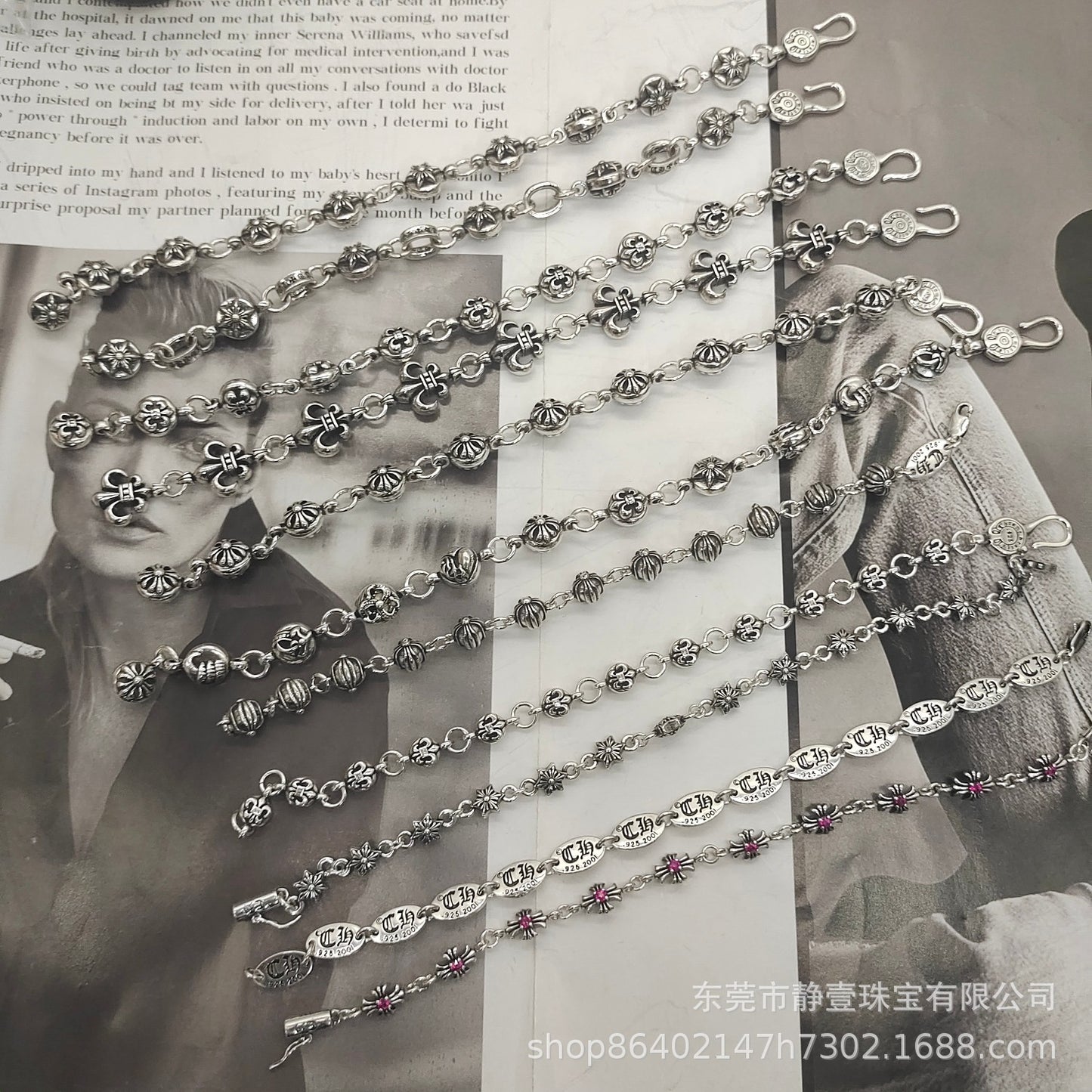SILVER CROSS — Punk Chain Bracelet