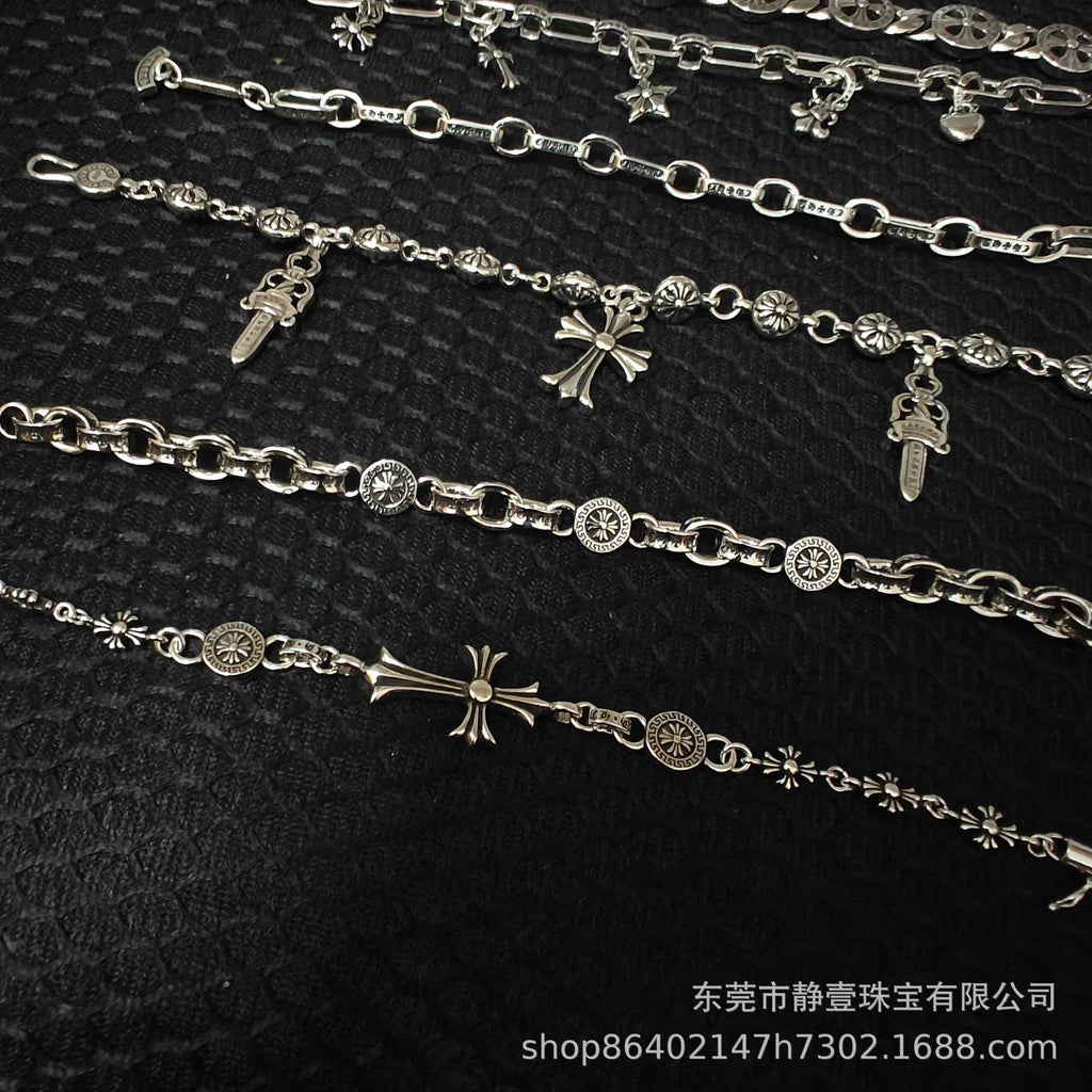 SILVER CROSS — Punk Chain Bracelet