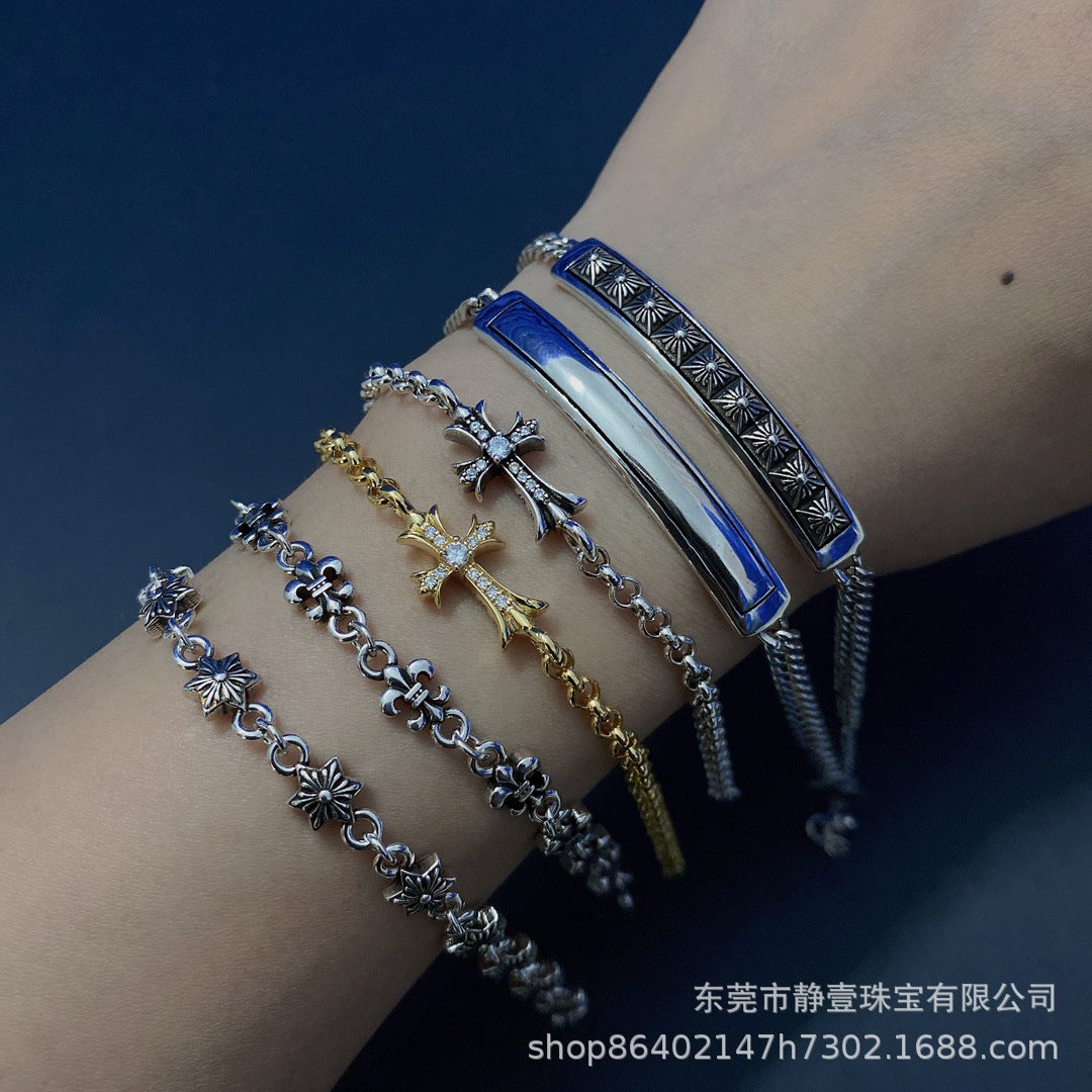 SILVER CROSS — Punk Chain Bracelet
