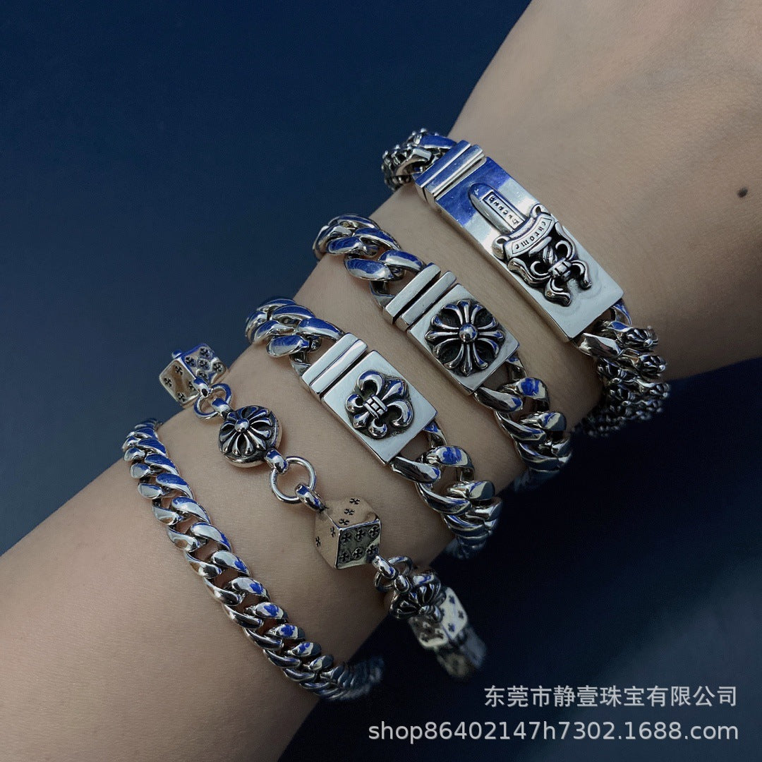 SILVER CROSS — Punk Chain Bracelet