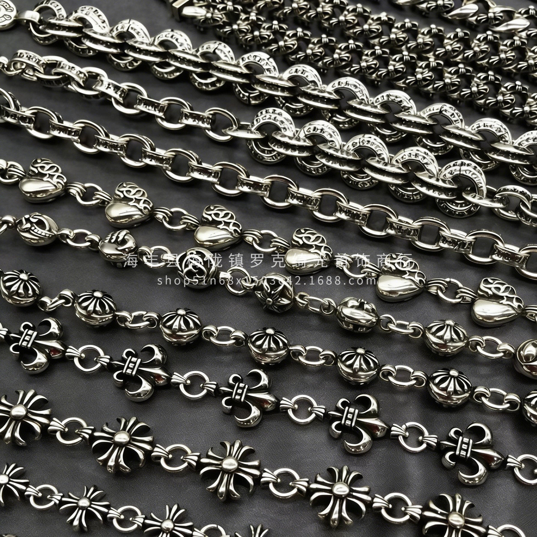 CHROME HEARTS STYLE — Silver Bracelet