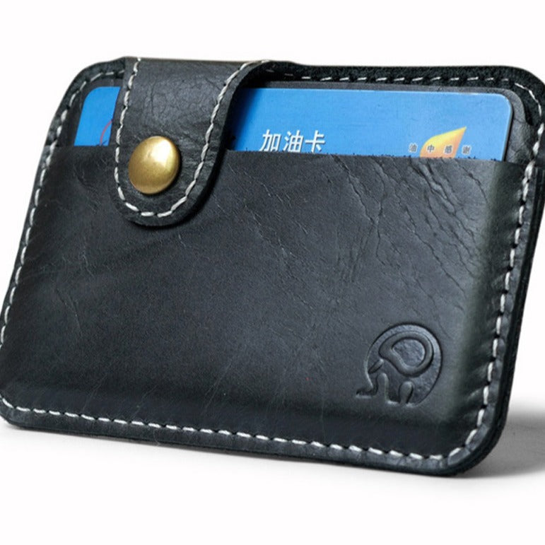 COWHIDE ROUND — Slim Card Wallet