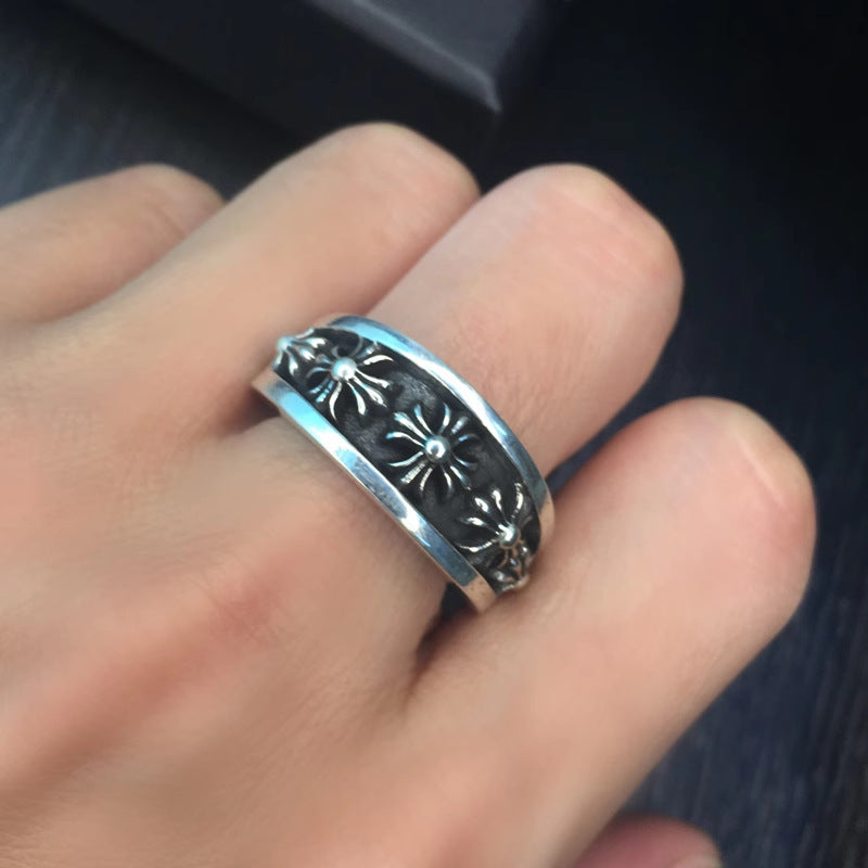 CHROME CROSS — Sterling Silver Ring