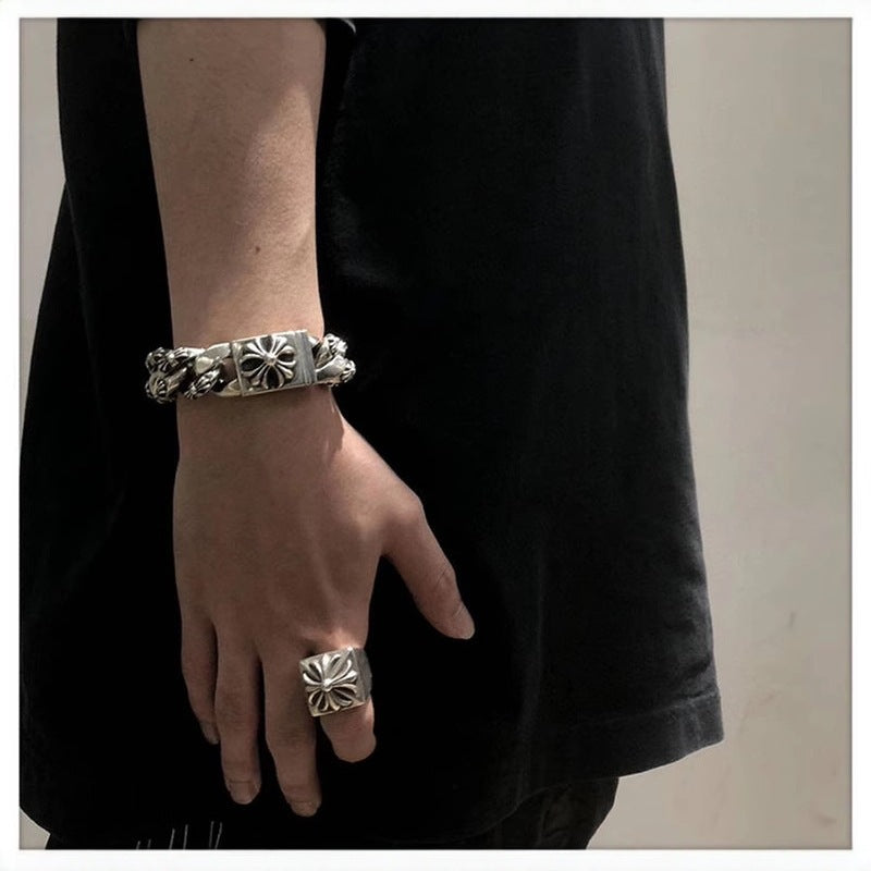 CHROME CROSS — Sterling Silver Ring