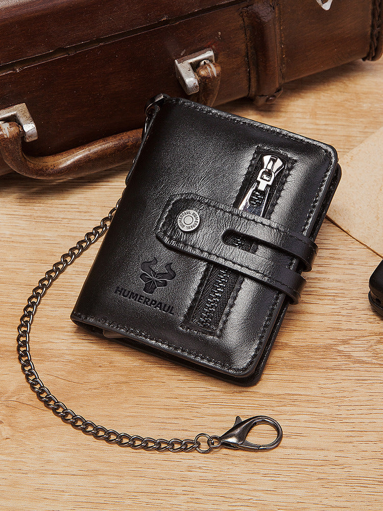 CHAIN WALLET — RFID Bifold Leather