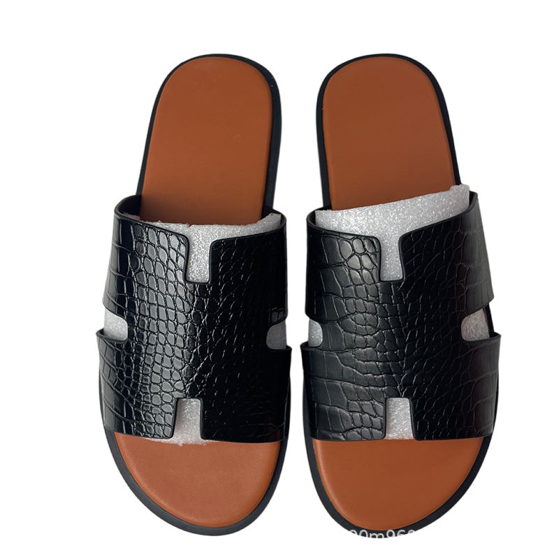 PALM SLIDE | Luxury Leather Casual Slippers UAE