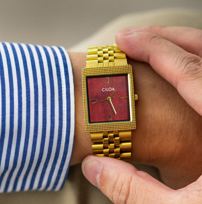 CILOA VINTAGE | Square Genuine Leather Watch UAE