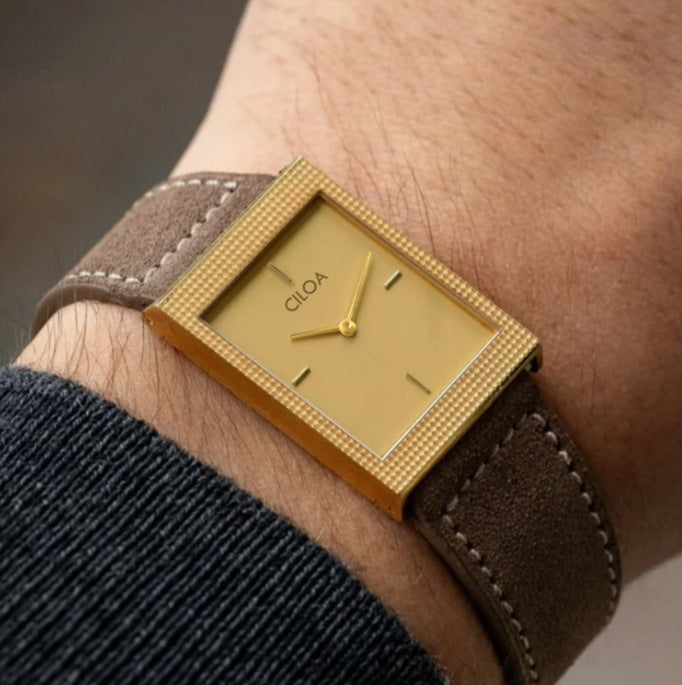 CILOA VINTAGE | Square Genuine Leather Watch UAE