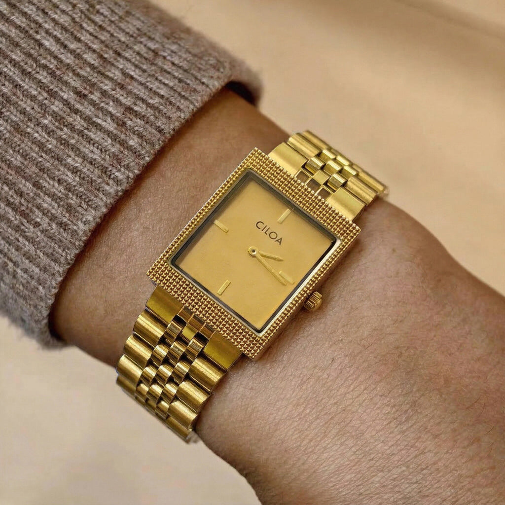 CILOA VINTAGE | Square Genuine Leather Watch UAE