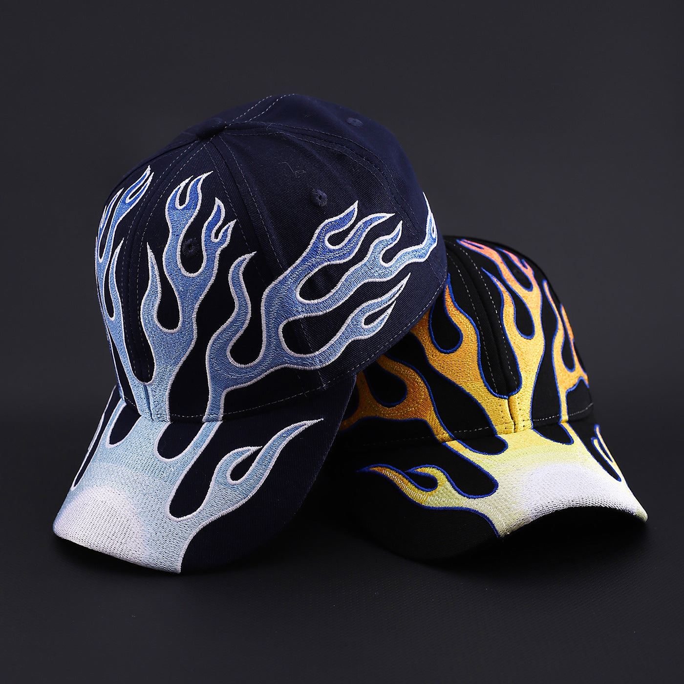 PATCHWORK CAP | Heavy Embroidery Flame Baseball Cap UAE
