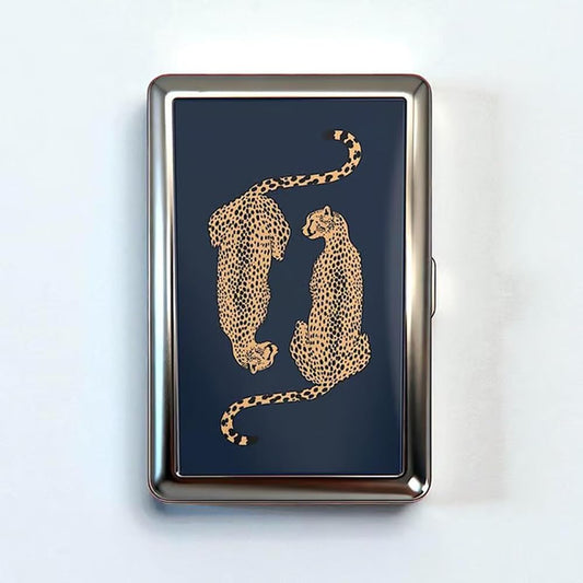 Vintage Stainless Steel wallet LEOPARD GRAPHICS