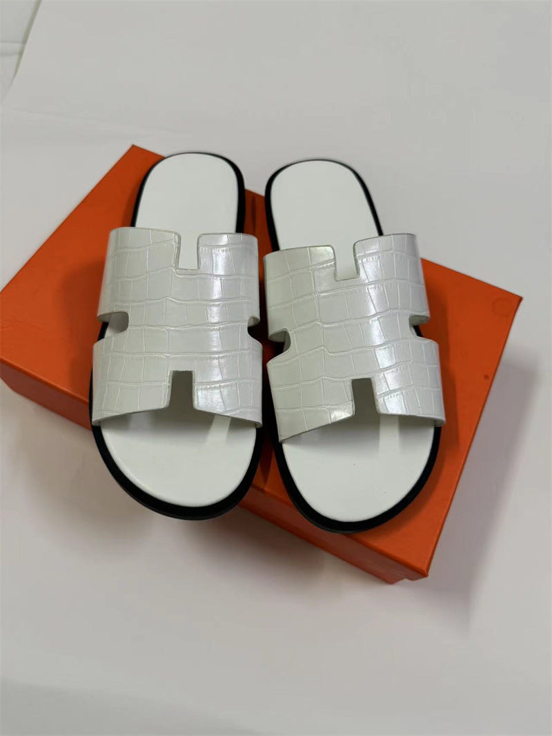 PALM SLIDE | Luxury Leather Casual Slippers UAE