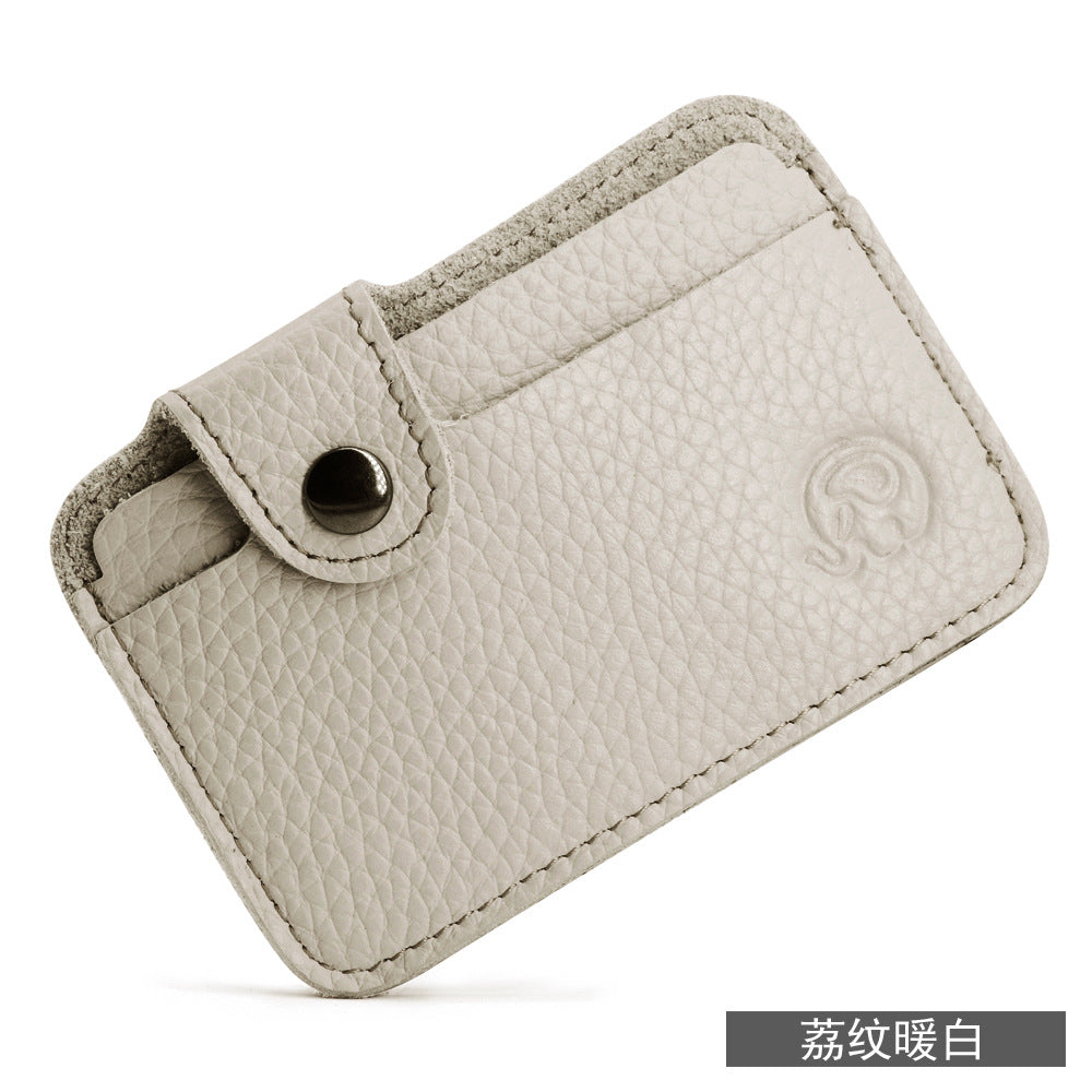 COWHIDE ROUND — Slim Card Wallet