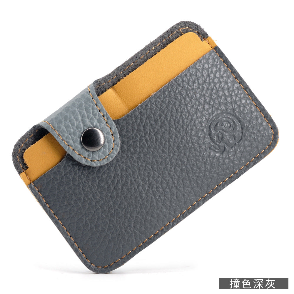 COWHIDE ROUND — Slim Card Wallet