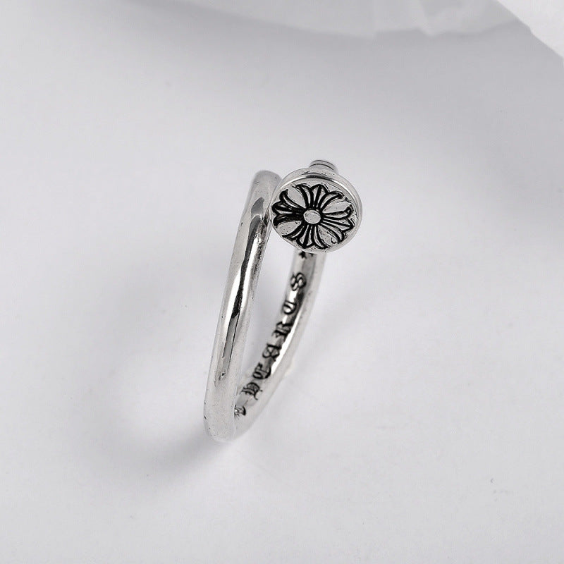 CHROME CROSS — Sterling Silver Ring