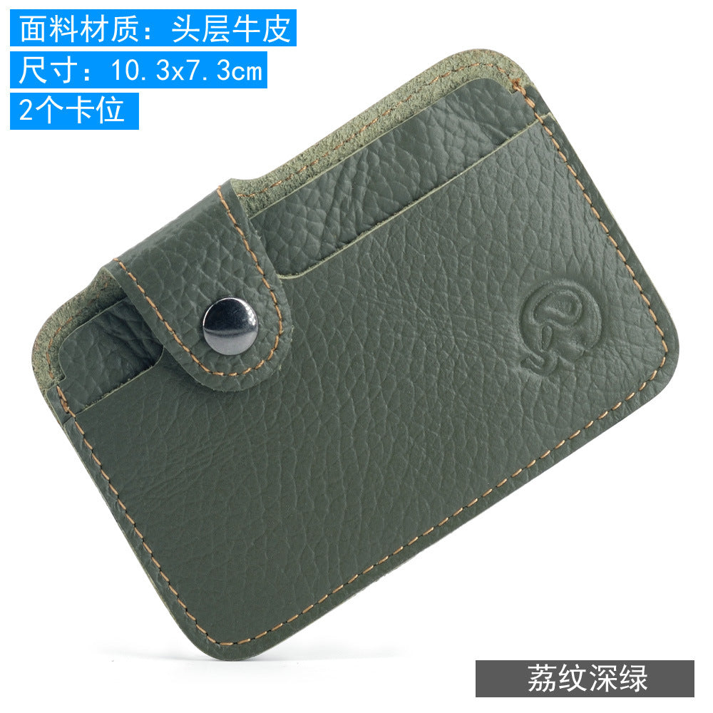 COWHIDE ROUND — Slim Card Wallet