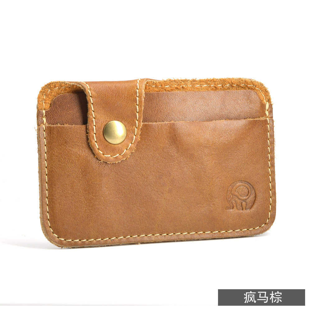 COWHIDE ROUND — Slim Card Wallet