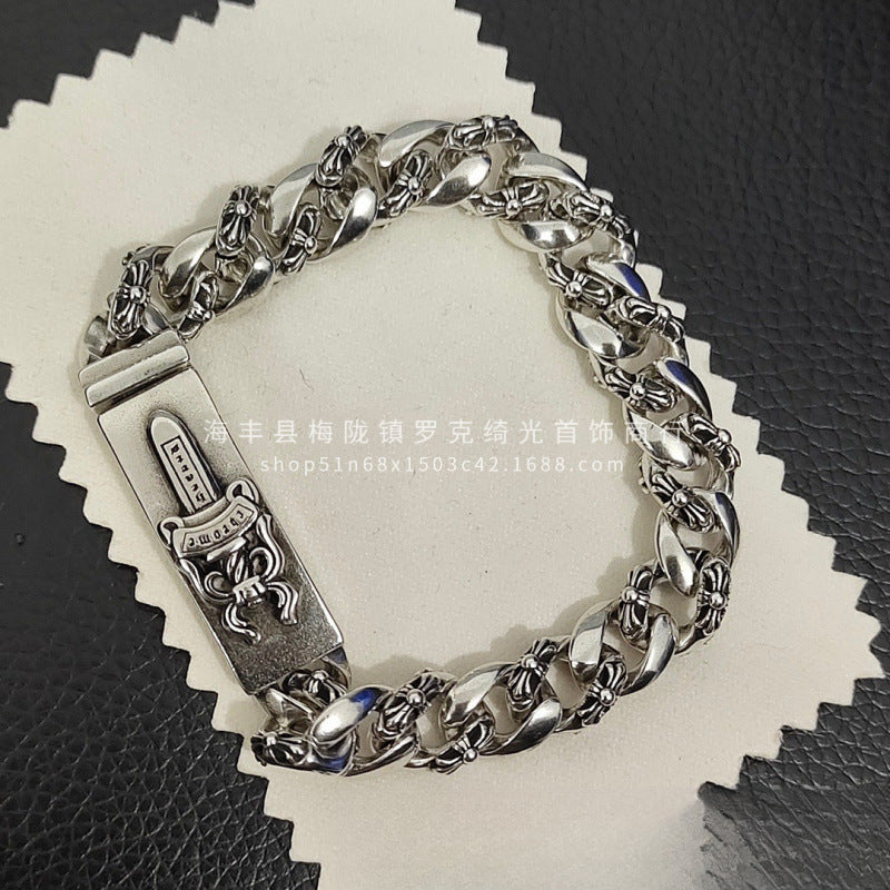CHROME HEARTS STYLE — Silver Bracelet