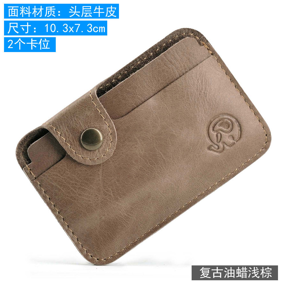 COWHIDE ROUND — Slim Card Wallet