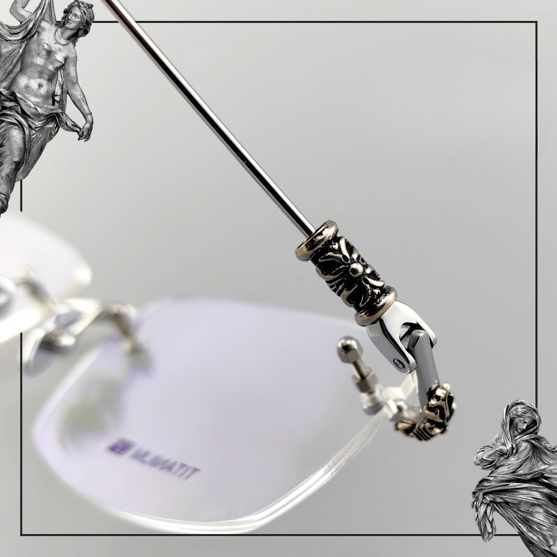 Titanium Rimless Glasses Frame Gothic