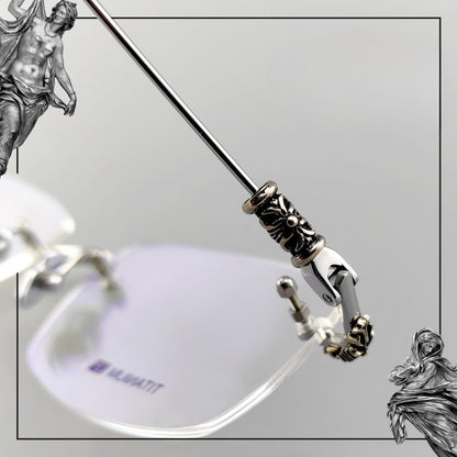 Titanium Rimless Glasses Frame Gothic