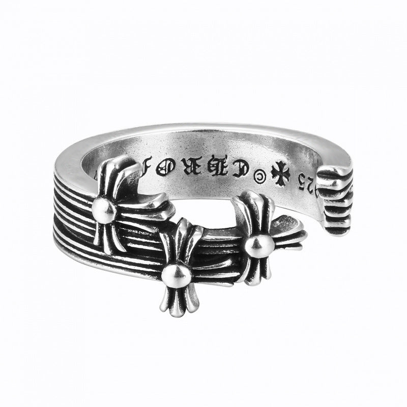 CHROME CROSS — Sterling Silver Ring