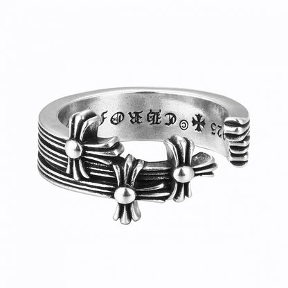 CHROME CROSS — Sterling Silver Ring