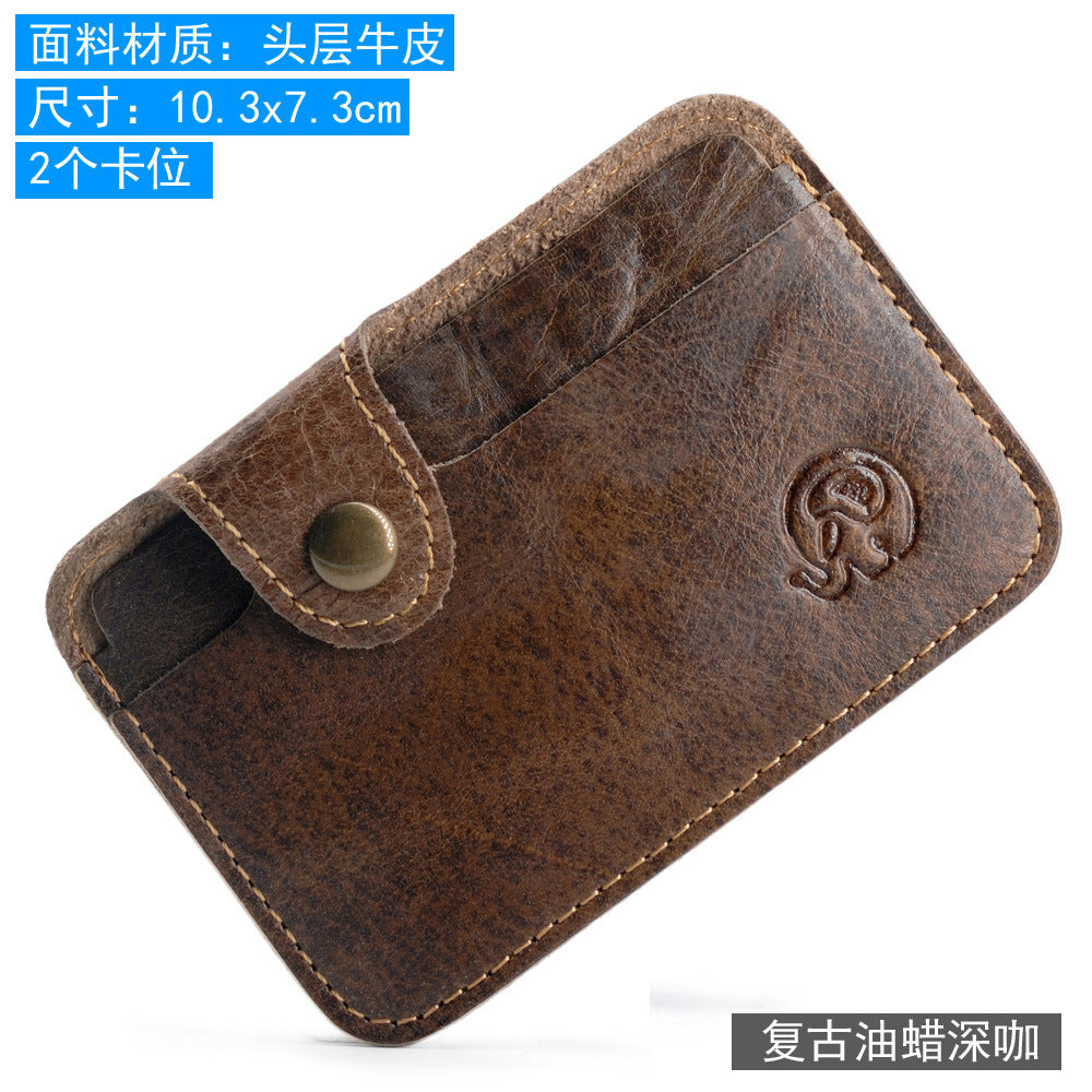 COWHIDE ROUND — Slim Card Wallet