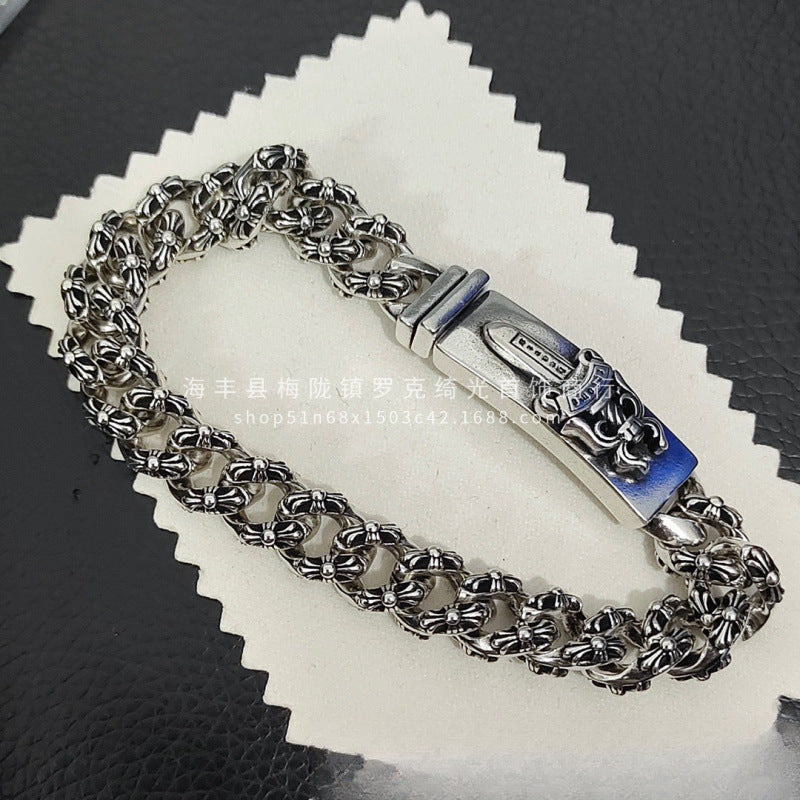 CHROME HEARTS STYLE — Silver Bracelet