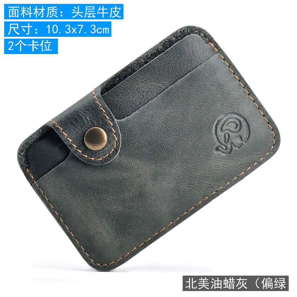 COWHIDE ROUND — Slim Card Wallet