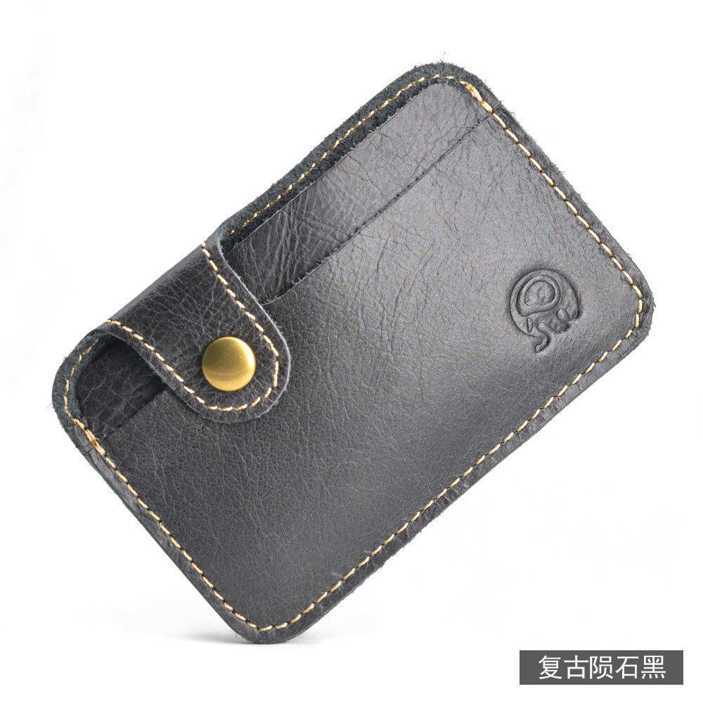 COWHIDE ROUND — Slim Card Wallet