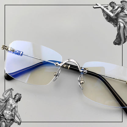 Titanium Rimless Glasses Frame Gothic