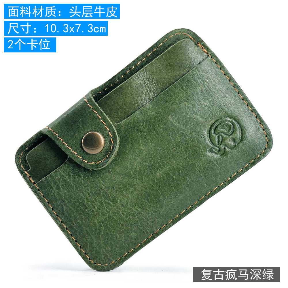 COWHIDE ROUND — Slim Card Wallet