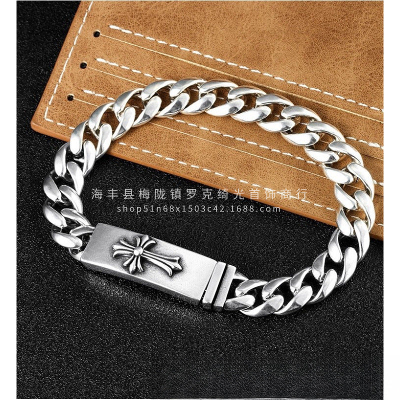CHROME HEARTS STYLE — Silver Bracelet