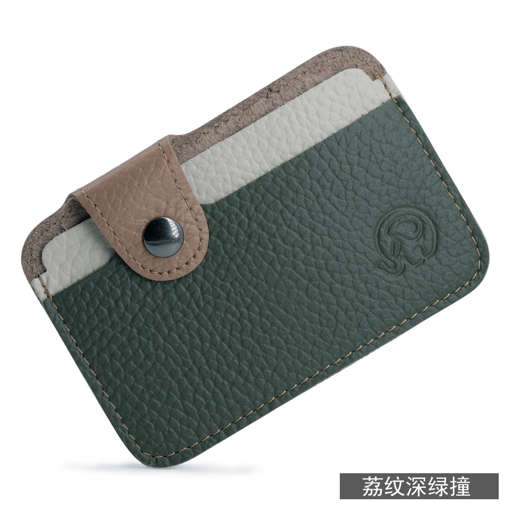 COWHIDE ROUND — Slim Card Wallet
