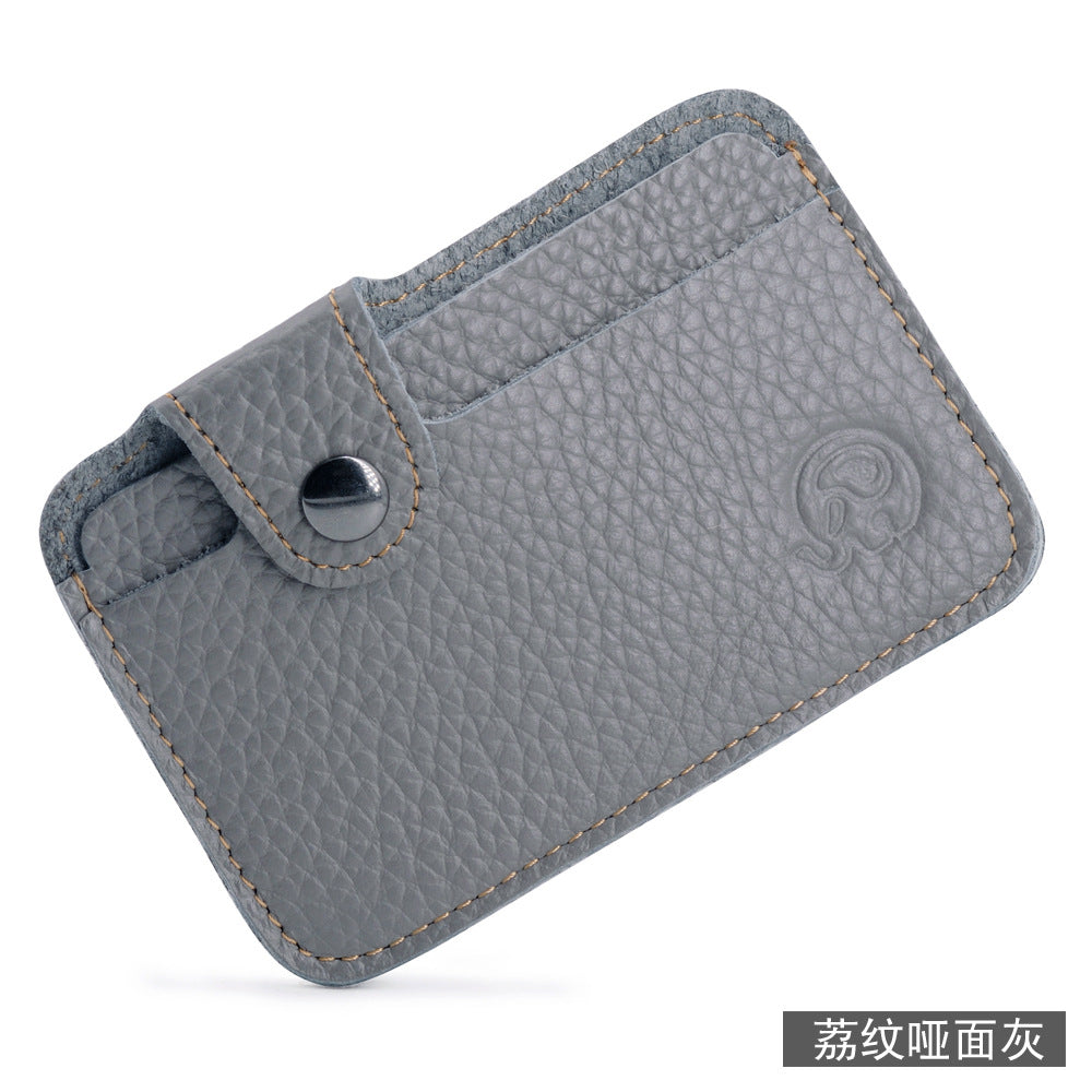 COWHIDE ROUND — Slim Card Wallet