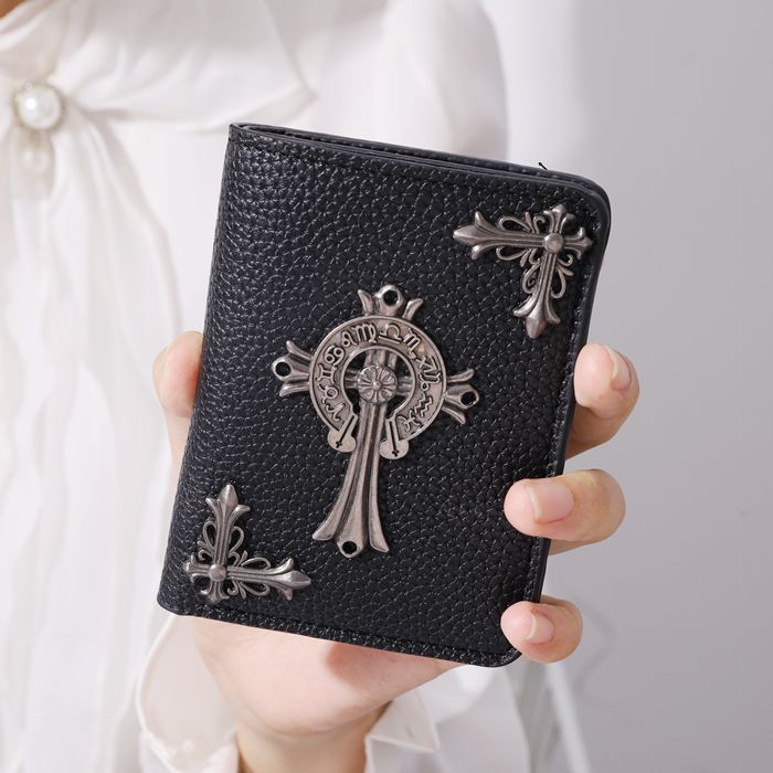 GOTHIC CROSS VAULT | Chrome Heart Leather Wallet UAE