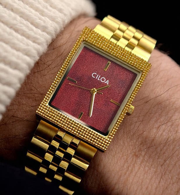 CILOA VINTAGE | Square Genuine Leather Watch UAE